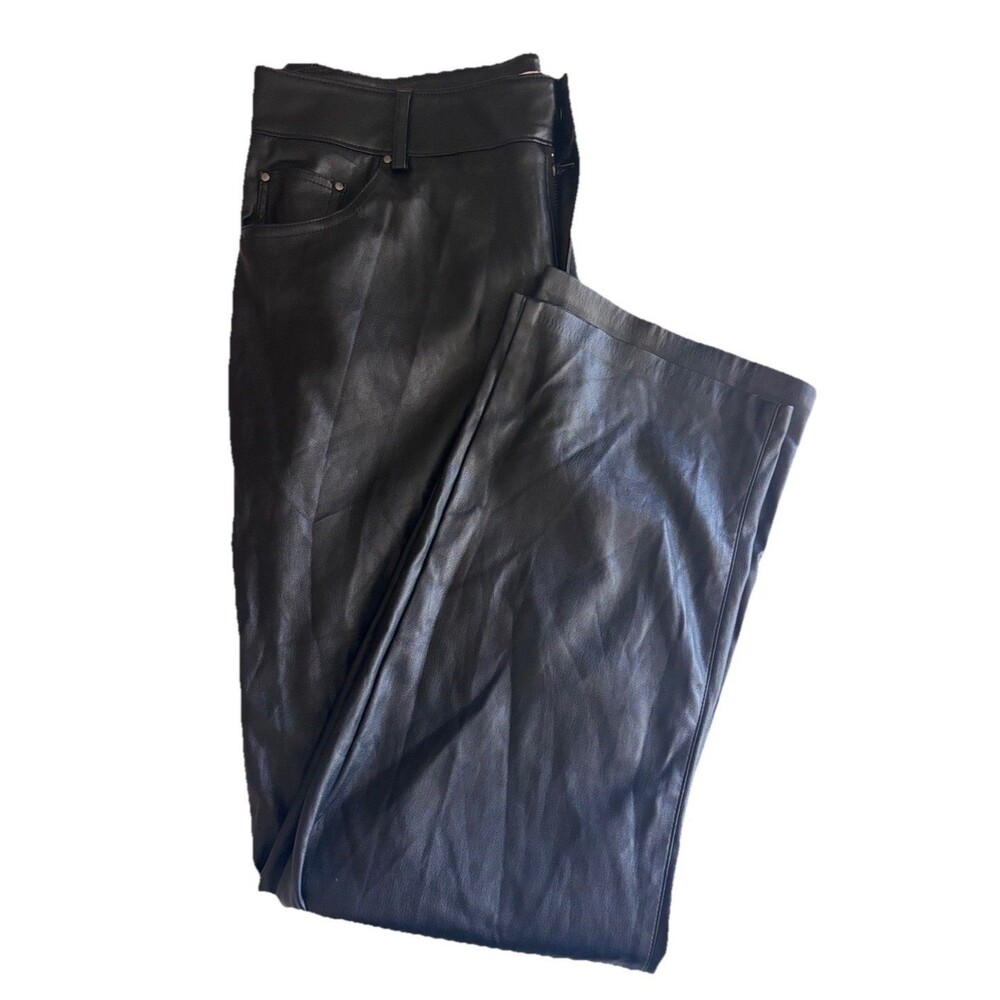 Badgley Mischka Women’s 5 Pockets Black Faux Leather Pant Size 12